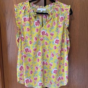 LOFT yellow blouse, size XL